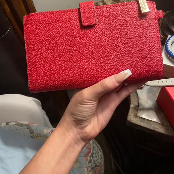 MICHAEL KORS Adele Leather Smartphone Wallet | color: lacquer red BRAND NEW - Picture 8 of 9